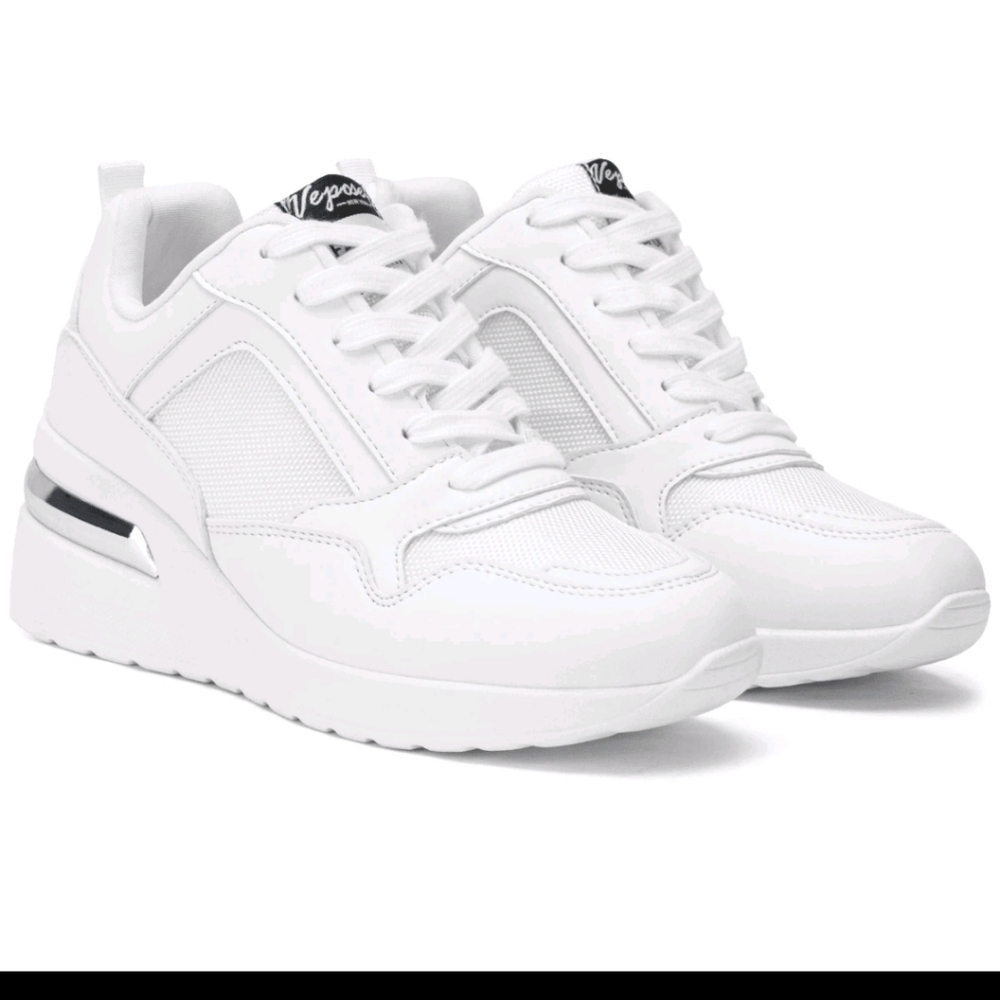 White wedge sneakers